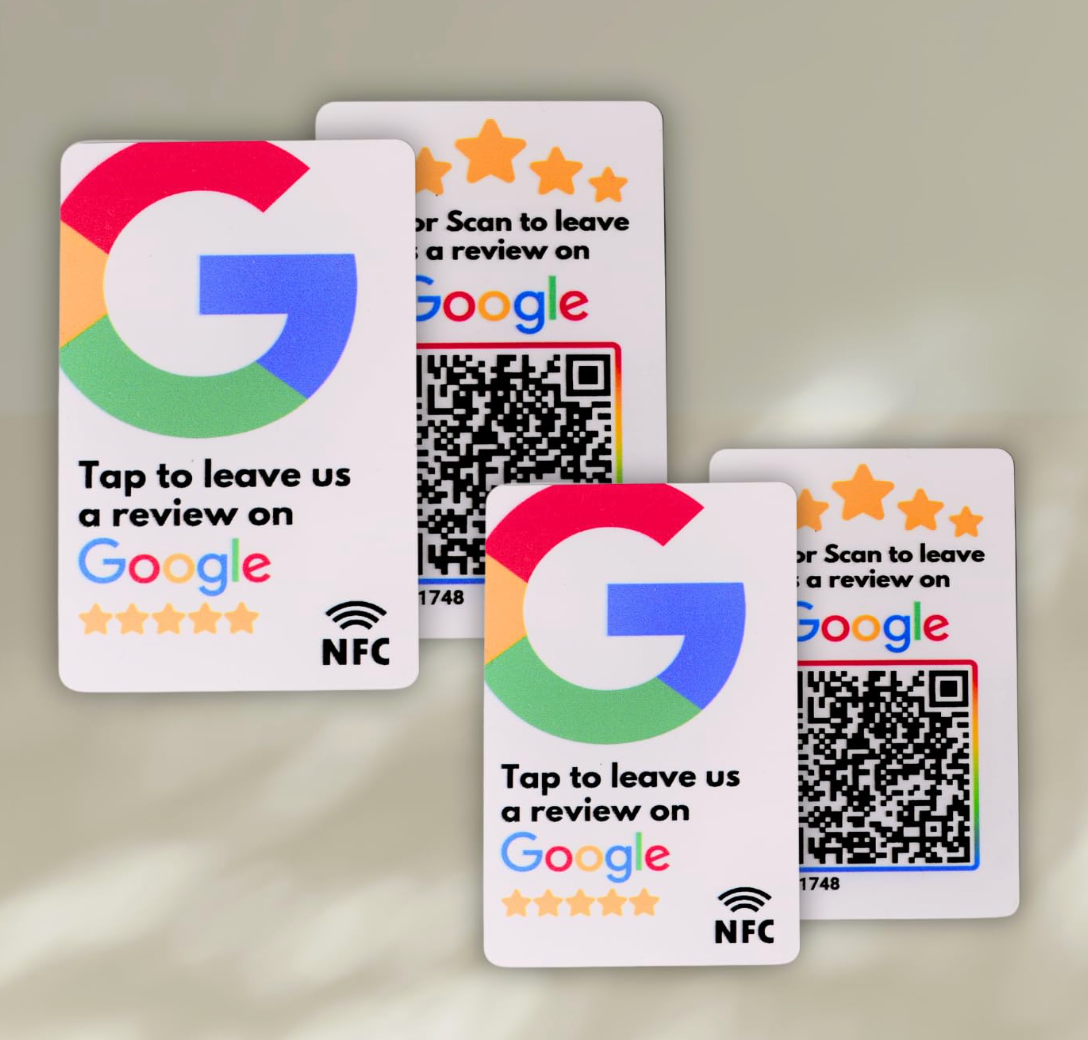 NFC Google Review Cards (Pack of 2) – Double the Power to Collect Reviews Description